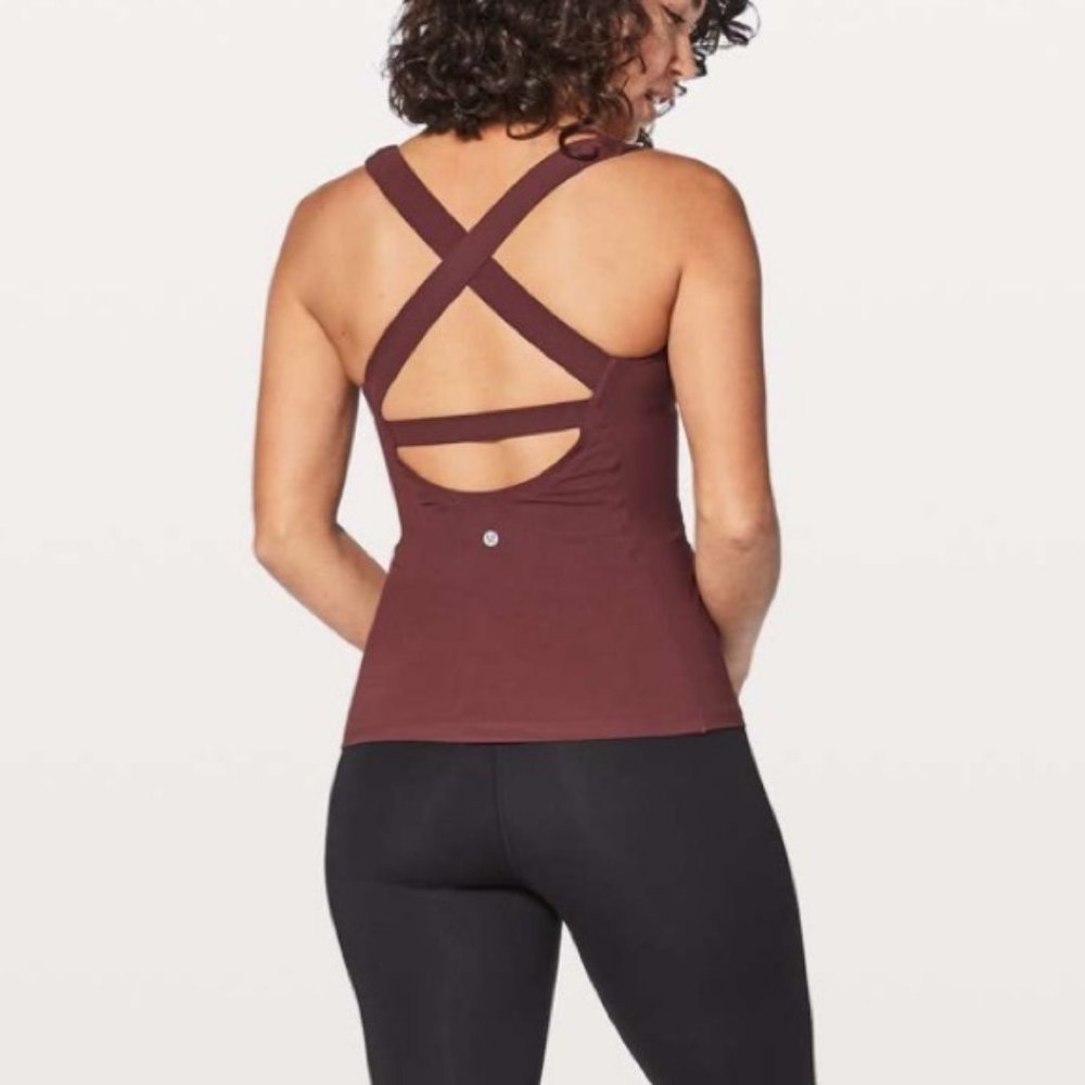 Lululemon Sz 4 Open Back Long Breath 2-in-1 Tank